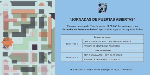 JORNADAS DE PUERTAS ABIERTAS. IES ALHAKEN II - IES Alhaken II